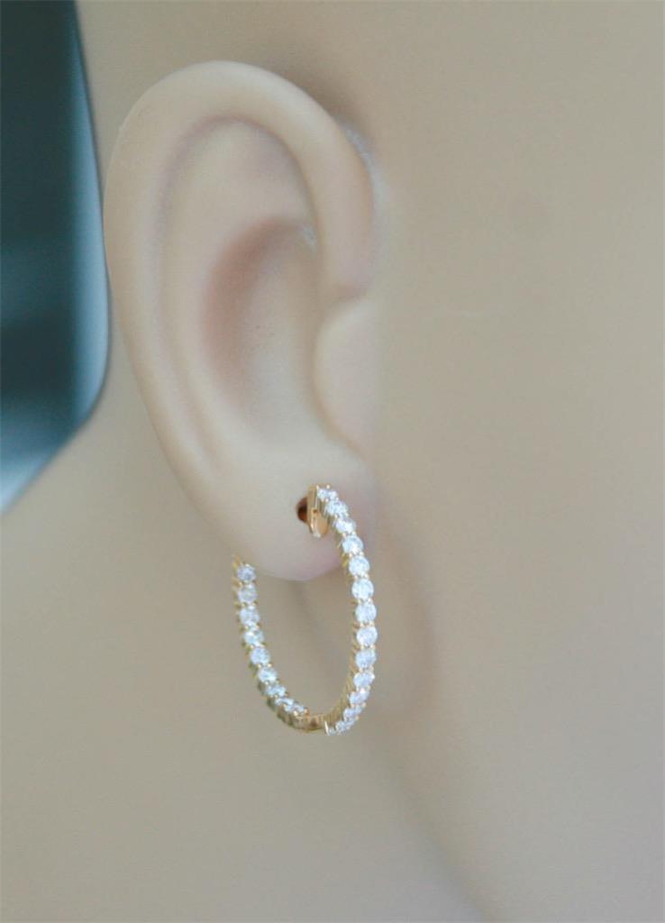 1.50ct Diamond Inside Out Hoop Earrings 18k Yellow Gold