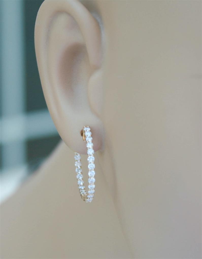 1.50ct Diamond Inside Out Hoop Earrings 18k Yellow Gold