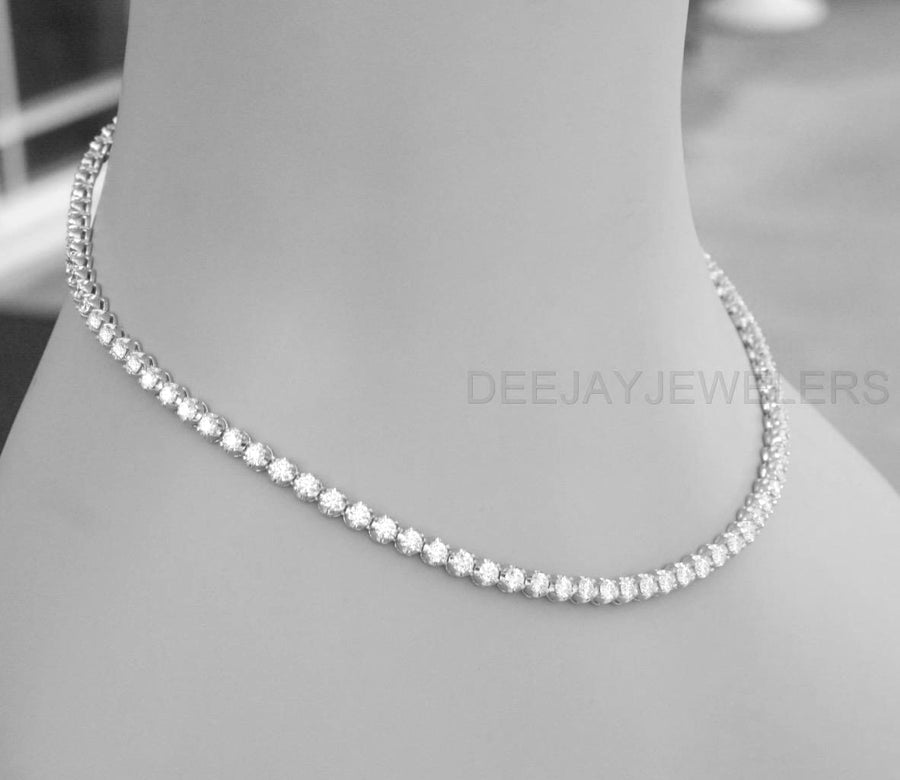 Anne Necklace | 13ct Diamond Eternity Tennis Necklace 16 inch 14k White Gold