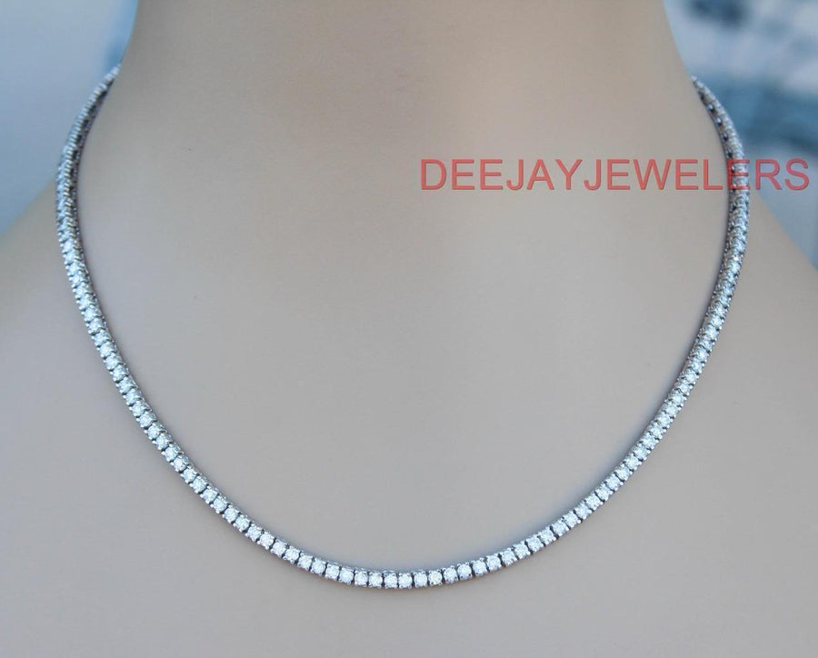 14ct Diamond Tennis Necklace Eternity 14k White Gold Box Link
