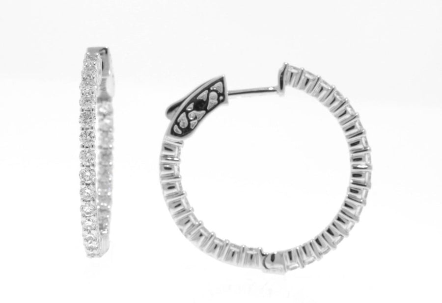 1.32ct Diamond Inside Out Hoop Earrings 18k White Gold