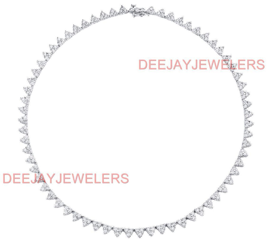 16ct Fancy Diamond Tennis Necklace 14k White Gold