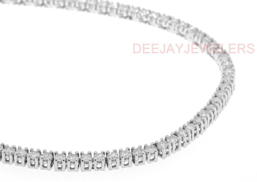 14ct Diamond Tennis Necklace Eternity 14k White Gold Box Link