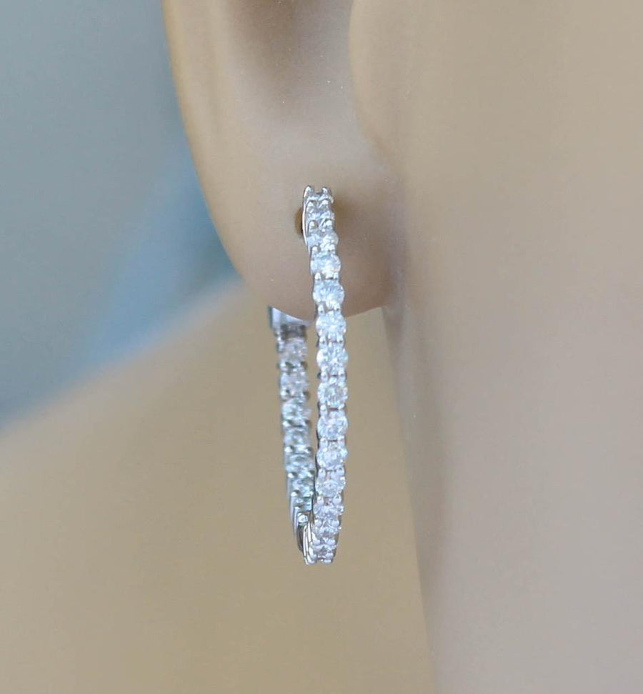 1.32ct Diamond Inside Out Hoop Earrings 18k White Gold
