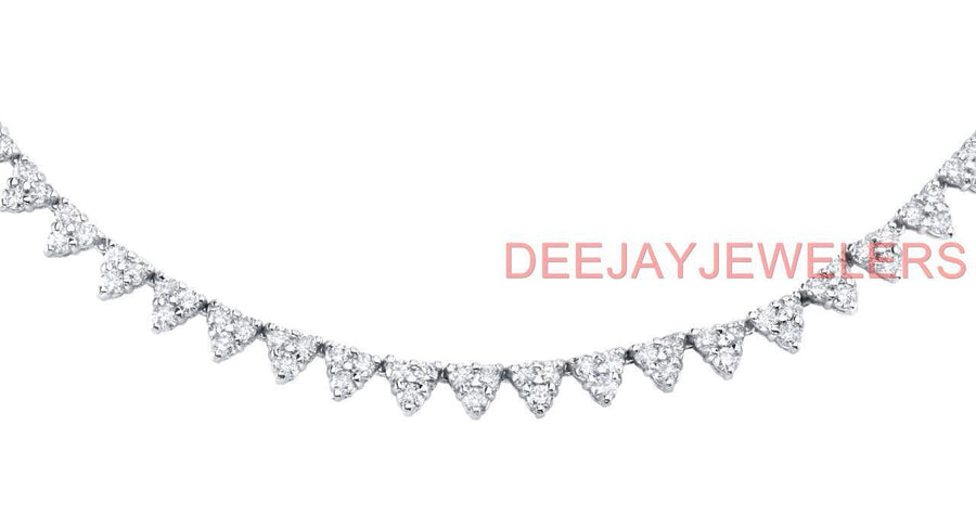 16ct Fancy Diamond Tennis Necklace 14k White Gold