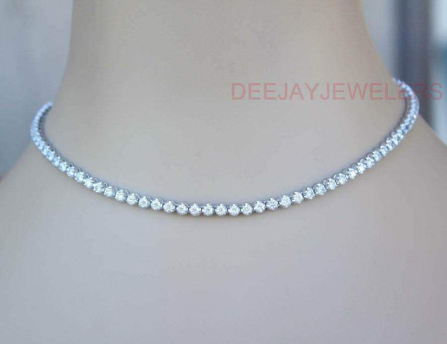 6ct Diamond Tennis Necklace Eternity 14k White Gold 16 inch