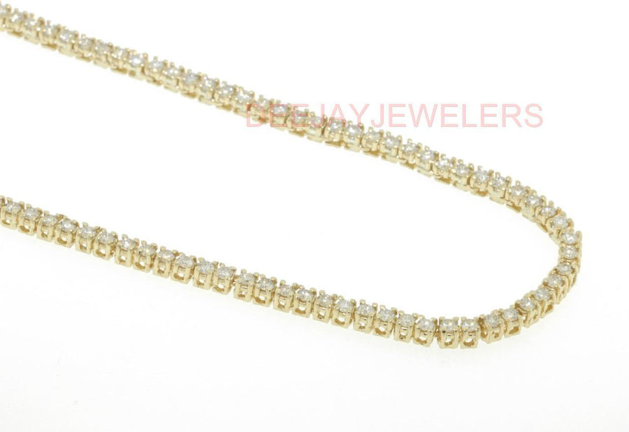 10ct Diamond Eternity Tennis Necklace 14k Yellow Gold Box Link