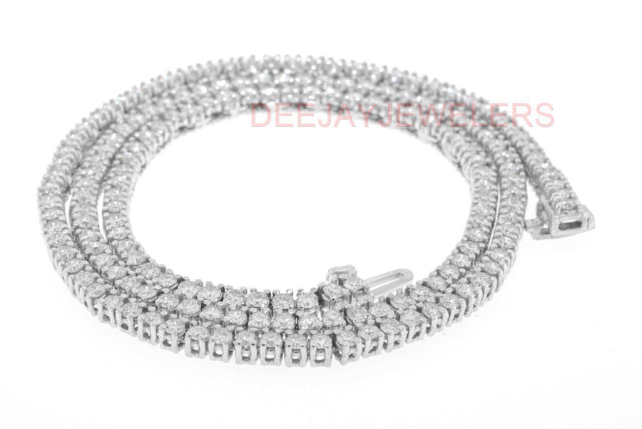 10ct VS Diamond Tennis Necklace Eternity 14k White Gold Square Link
