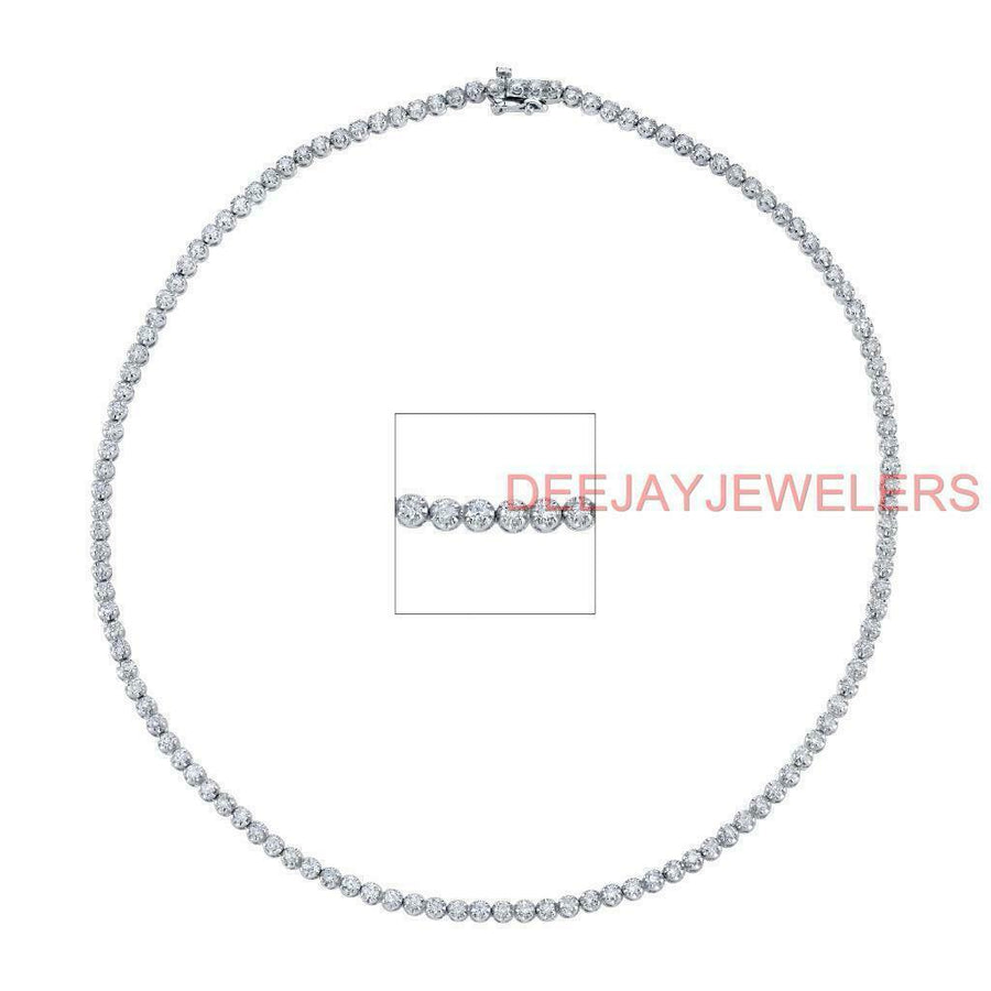 6ct Diamond Tennis Necklace Eternity 14k White Gold 16 inch
