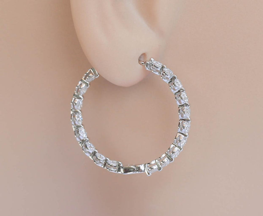 1.79ct Diamond Inside Out Hoop Earrings 18k White Gold