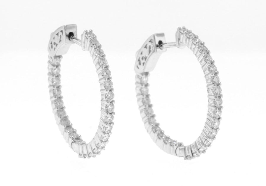 1.32ct Diamond Inside Out Hoop Earrings 18k White Gold