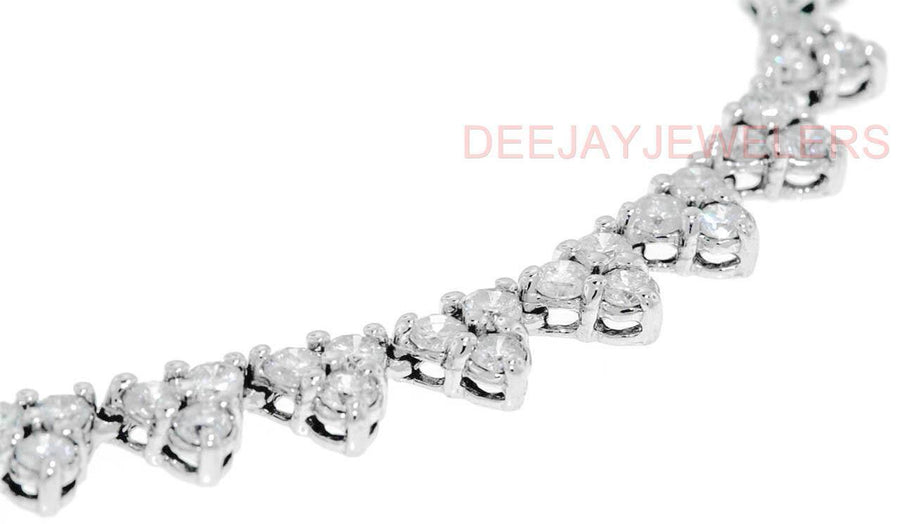 16ct Fancy Diamond Tennis Necklace 14k White Gold