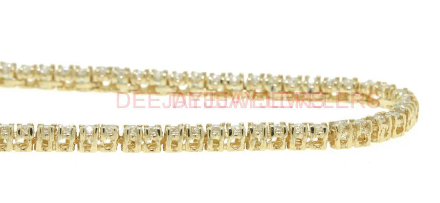 10ct Diamond Eternity Tennis Necklace 14k Yellow Gold Box Link