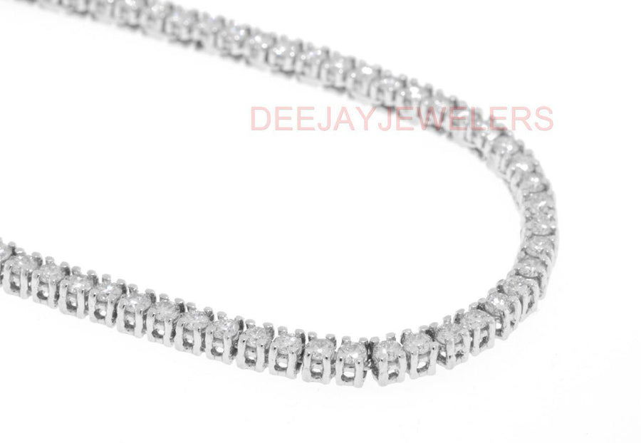 14ct Diamond Tennis Necklace Eternity 14k White Gold Box Link