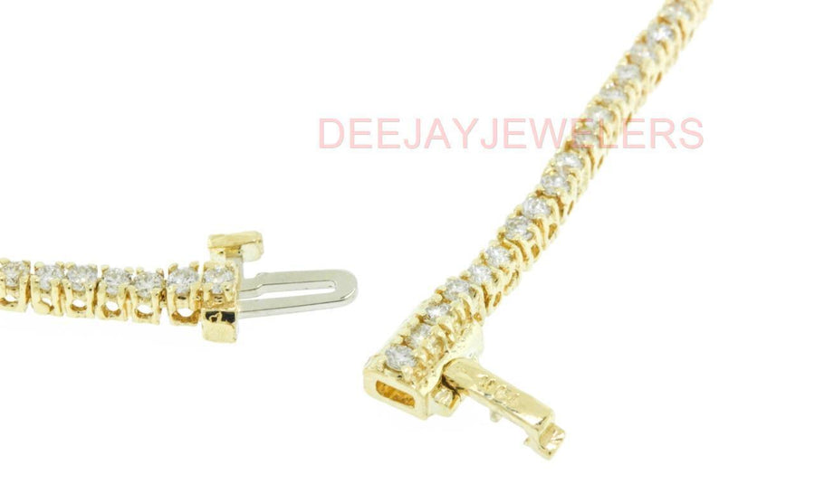6.46ct Diamond Tennis Necklace Square Link Eternity 14k Yellow Gold