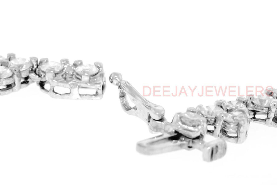 16ct Fancy Diamond Tennis Necklace 14k White Gold
