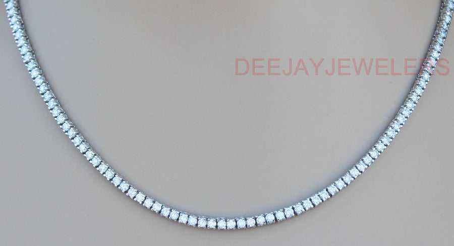10ct VS Diamond Tennis Necklace Eternity 14k White Gold Square Link