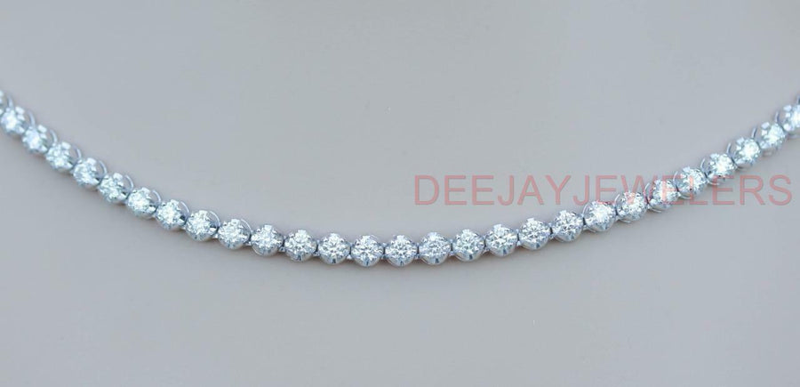 6ct Diamond Tennis Necklace Eternity 14k White Gold 16 inch