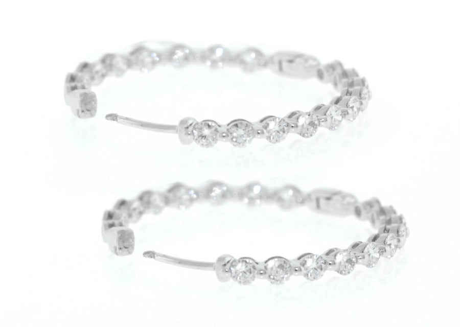 1.79ct Diamond Inside Out Hoop Earrings 18k White Gold