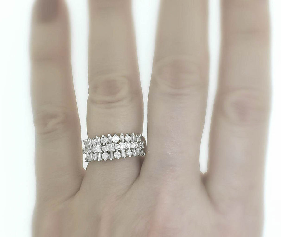 1.56ct Diamond Ring 18k White Gold Anniversary Band