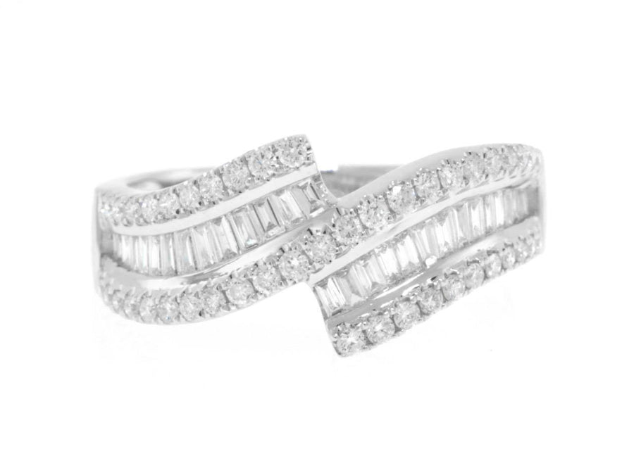 0.60ct Baguette Diamond Ring 18k White Gold Band