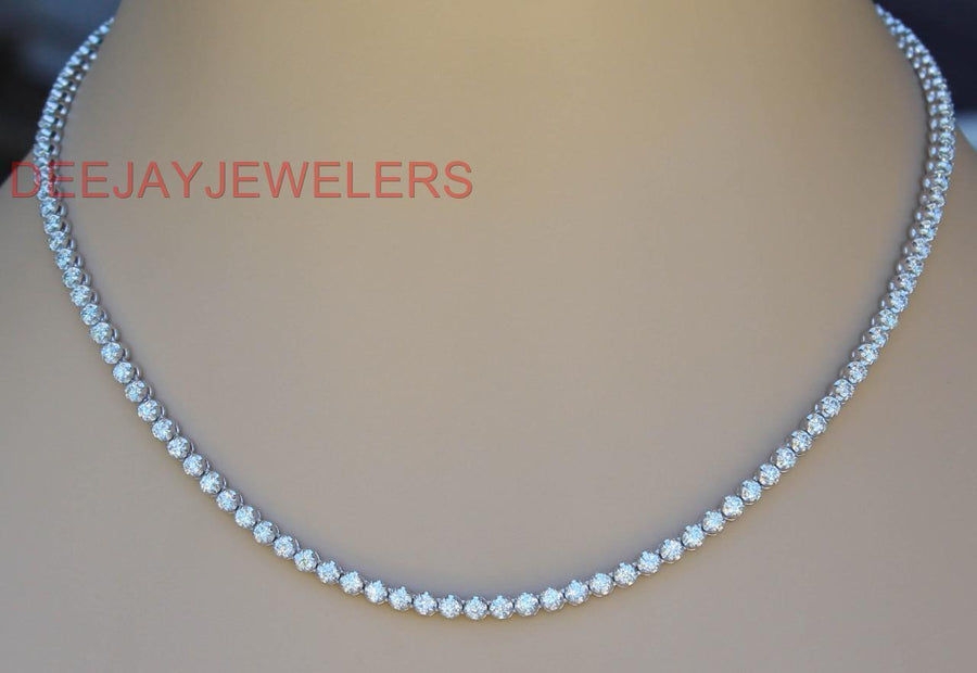 7ct Diamond Eternity Tennis Necklace 14k White Gold
