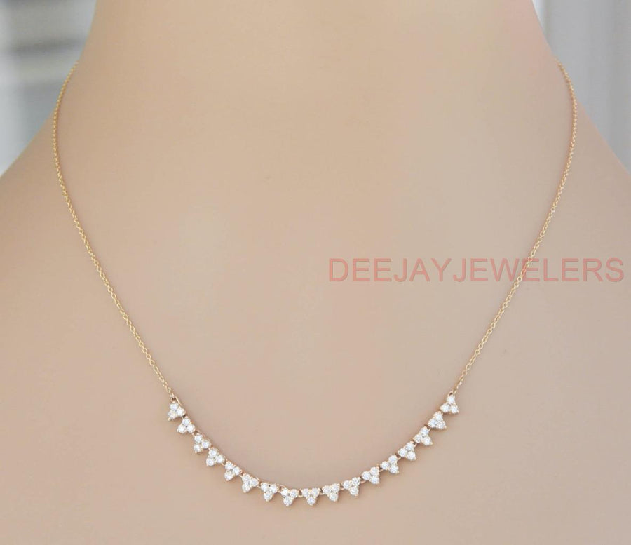 1.55ct VS Diamond Layering Necklace VS 14k Yellow Gold