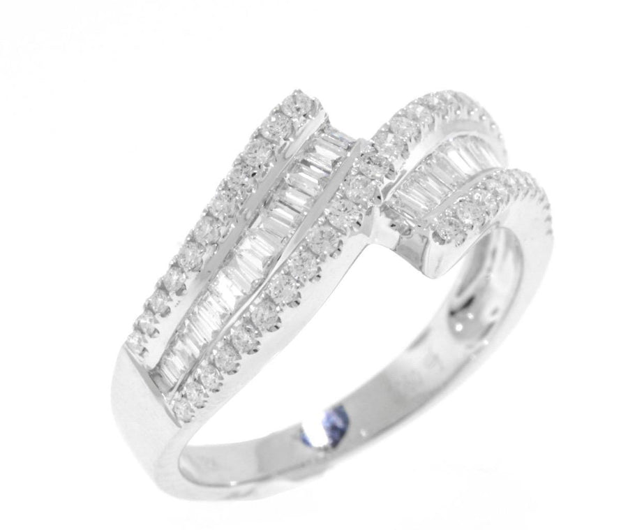 0.60ct Baguette Diamond Ring 18k White Gold Band