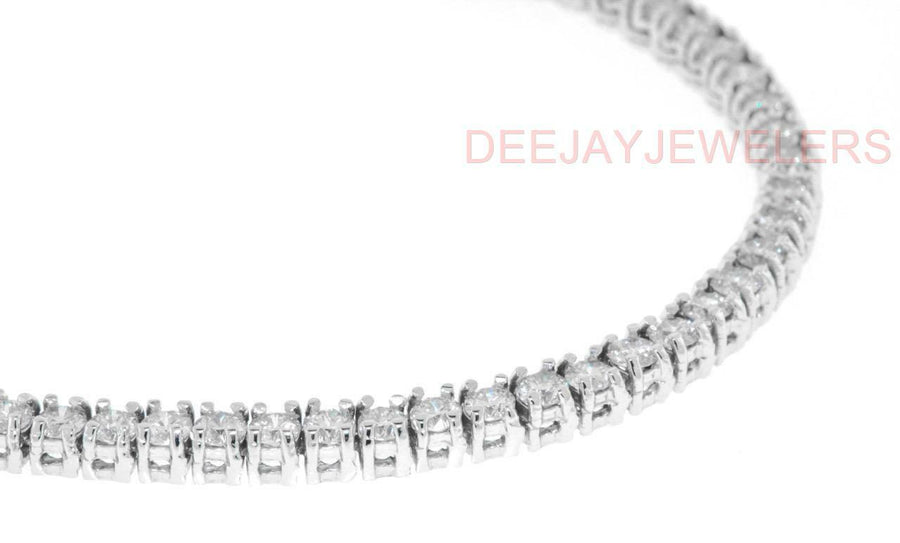 18ct Diamond Tennis Eternity Necklace Box Link 14k White Gold