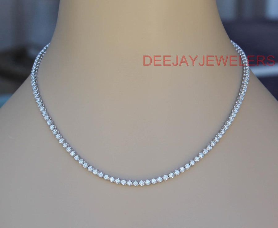 7ct Diamond Eternity Tennis Necklace 14k White Gold