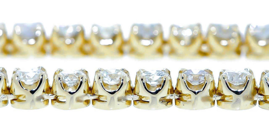 15ct Diamond Graduated Riviera Tennis Necklace 14k Yellow Gold