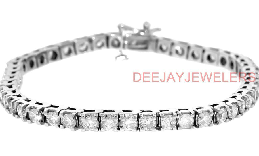 6ct Diamond Tennis Line Bracelet 14k White Gold