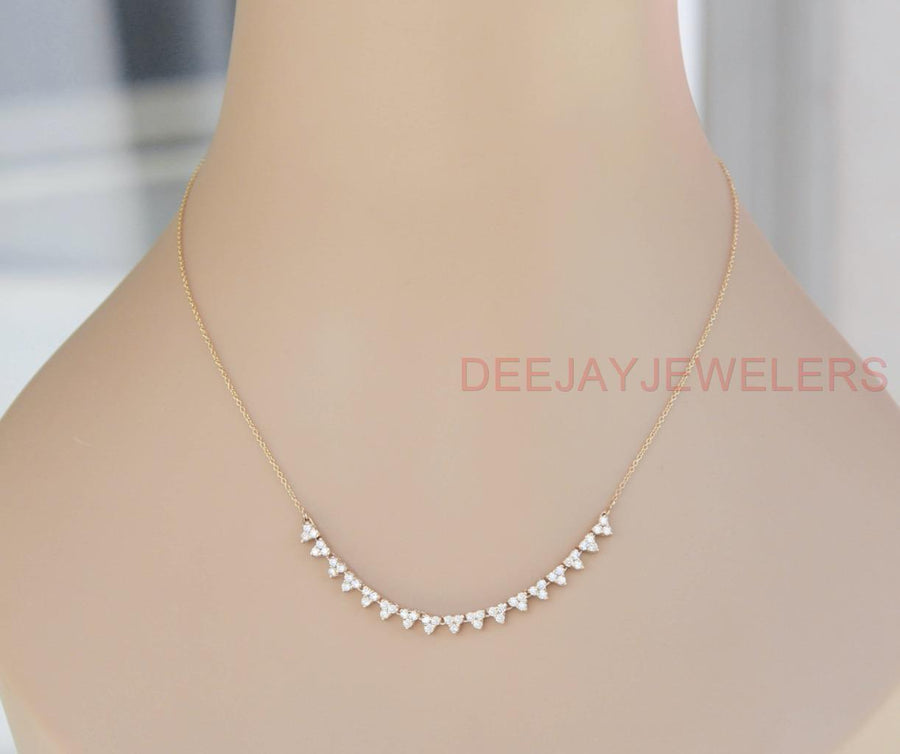 1.55ct VS Diamond Layering Necklace VS 14k Yellow Gold
