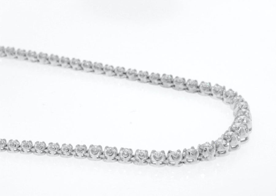 5.52ct Graduated Diamond Tennis Riviera Necklace 14k White Gold