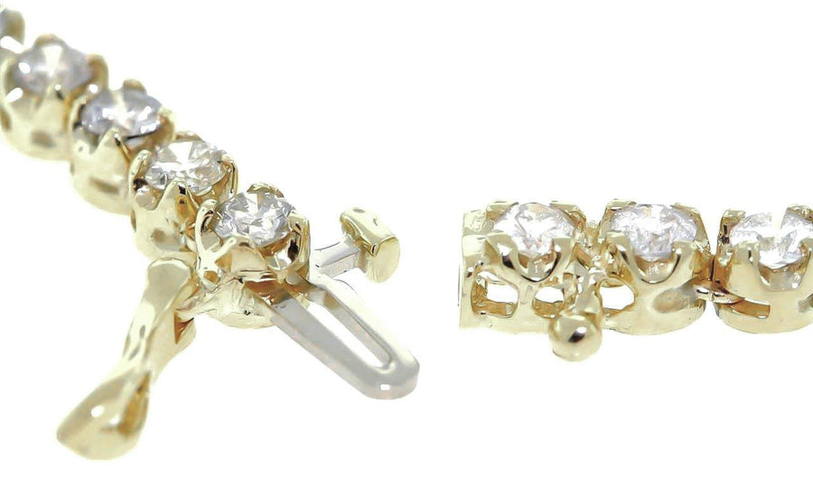 15ct Diamond Graduated Riviera Tennis Necklace 14k Yellow Gold