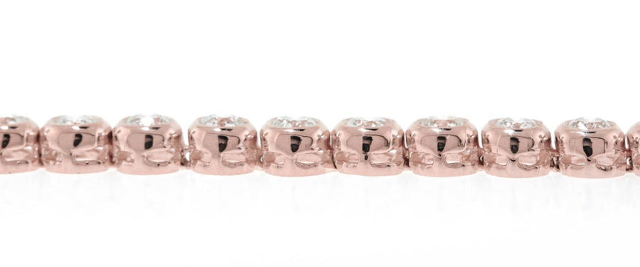 7ct Diamond Bezel Tennis Bracelet 14k Rose Pink Gold