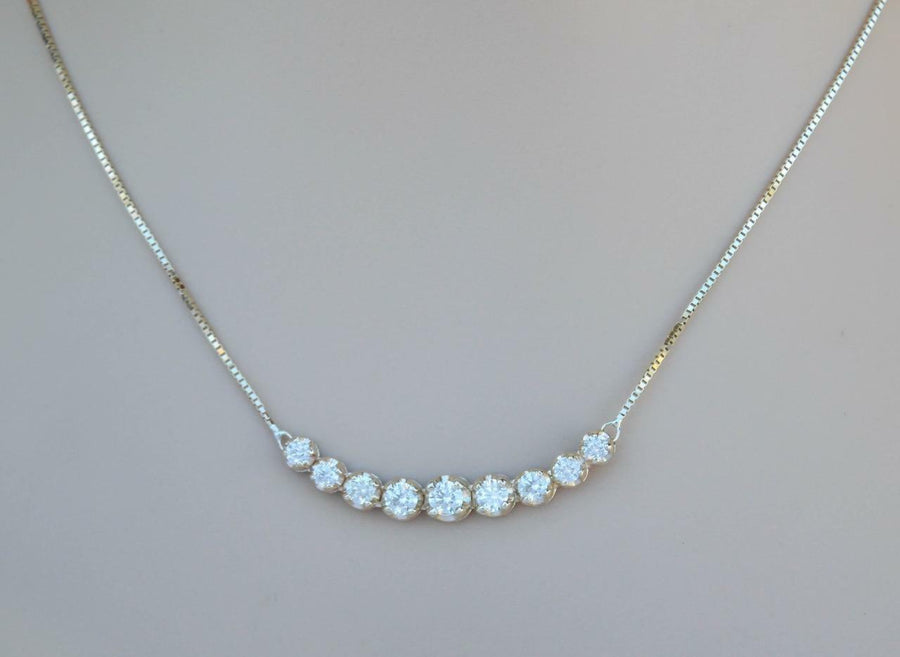 1.40ct Diamond Fancy Bar Necklace 14k Yellow Gold