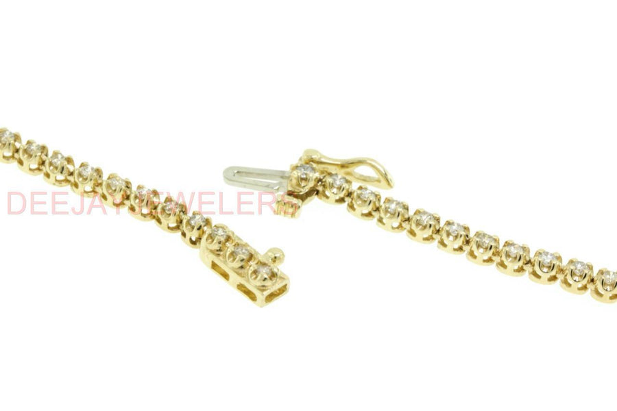 5.52ct Graduated Diamond Tennis Riviera Necklace 14k Yellow Gold