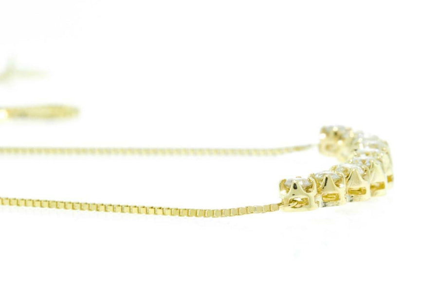 1.40ct Diamond Fancy Bar Necklace 14k Yellow Gold
