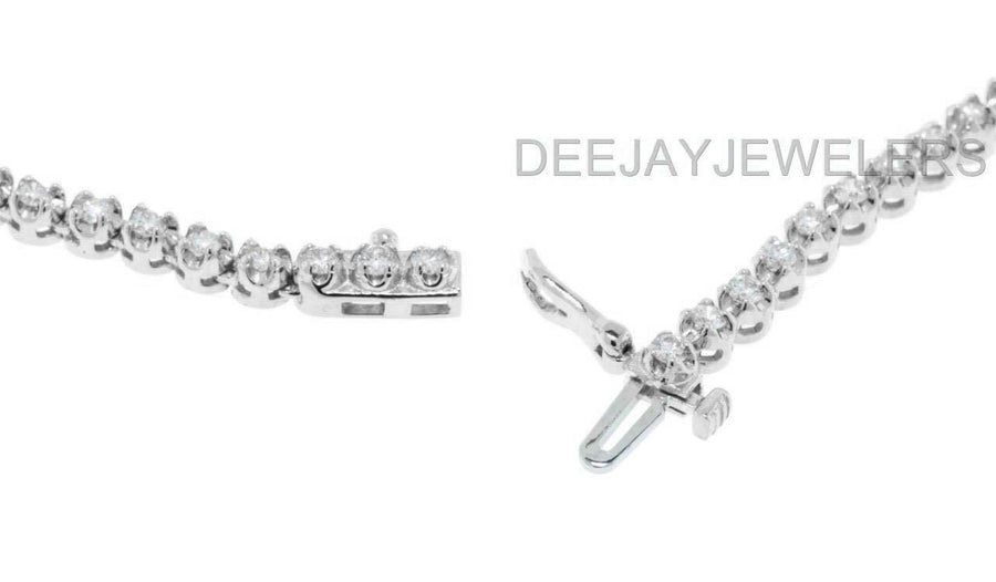 7ct Diamond Eternity Tennis Necklace 14k White Gold