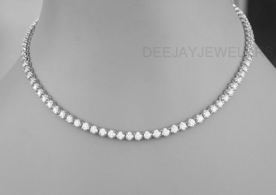 Anne Necklace | 13ct Diamond Eternity Tennis Necklace 16 inch 14k White Gold