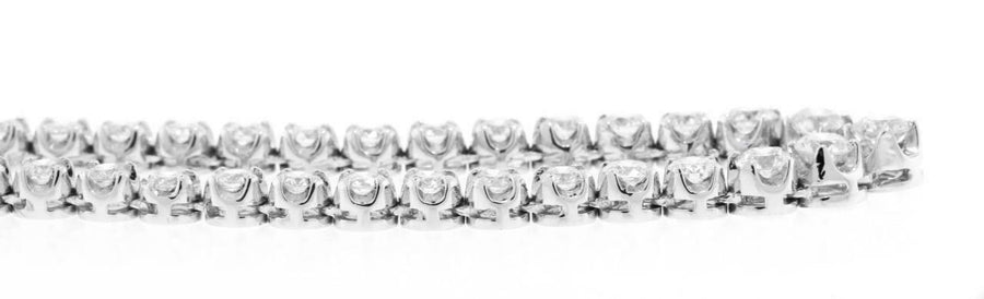 10.07ct Diamond V Tennis Necklace Graduated 14k White Gold