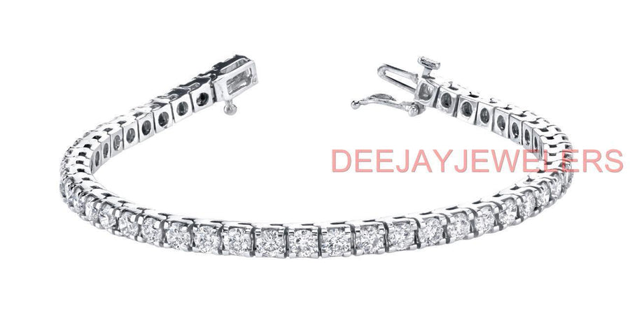 6ct Diamond Tennis Line Bracelet 14k White Gold