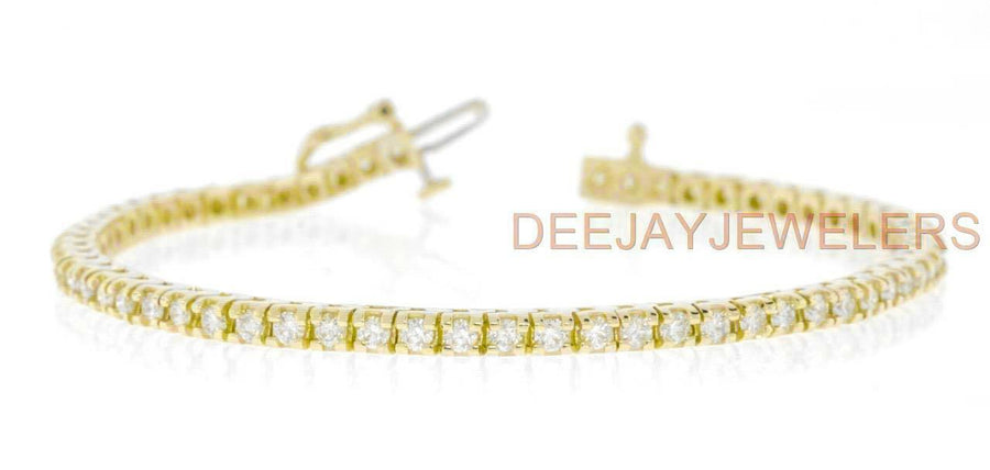 4ct Diamond Tennis Line Bracelet 14k Yellow Gold
