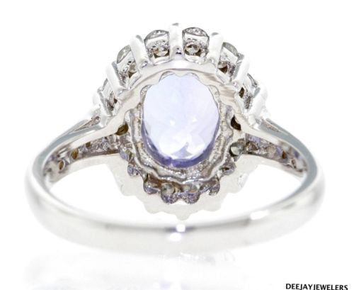 2.00ct Tanzanite Diamond Ring 14k White Gold