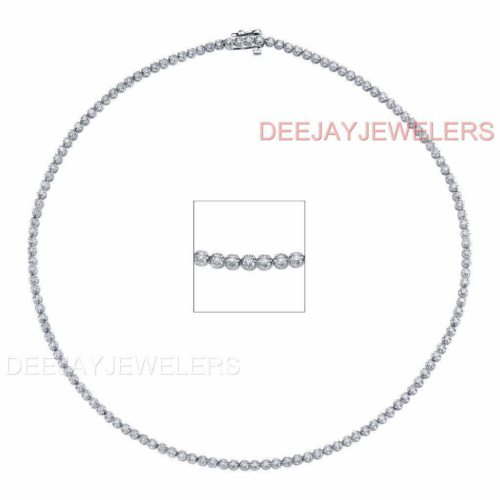5ct Diamond Eternity Tennis Necklace 14k White Gold 16 inch