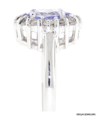 2.00ct Tanzanite Diamond Ring 14k White Gold
