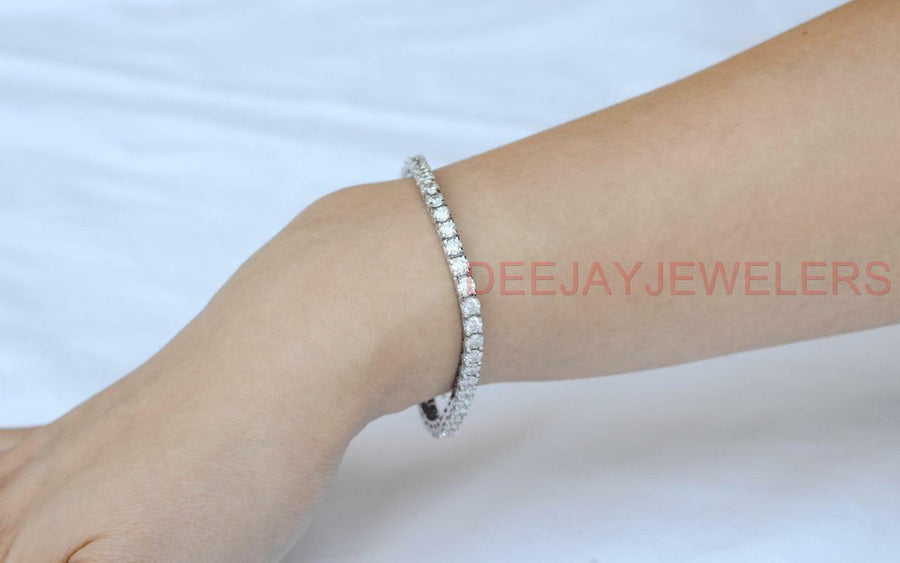 8ct Diamond Tennis Line Bracelet 14k White Gold