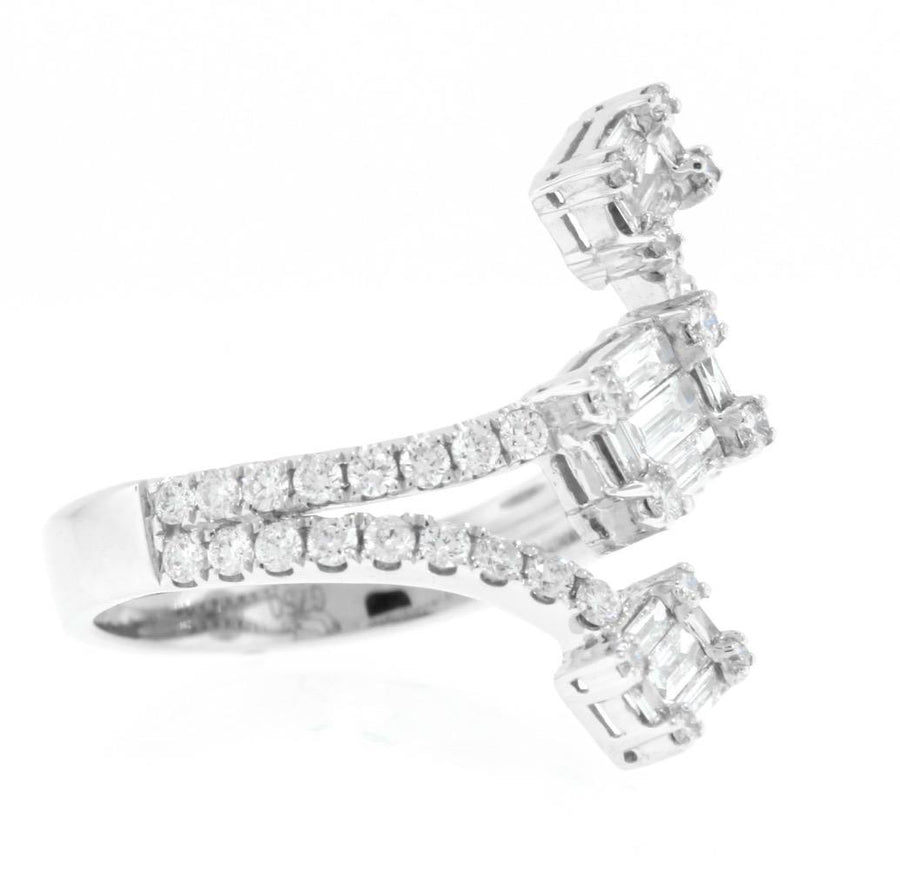0.95ct Baguette Diamond Ring 18k White Gold Band