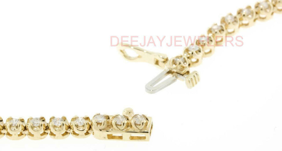 5ct Diamond Eternity Tennis Necklace 14k Yellow Gold 16 Inch